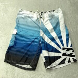 Y2K Billabong Board Rising Sun Board Shorts Blue White Andy Irons Mens 36
